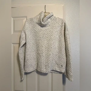Apana Women’s Turtleneck Sweater, White & Gray, Large - Picture 1 of 8