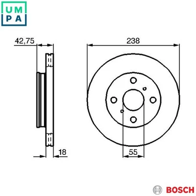 2x BRAKE DISC 0 986 478 438 FOR TOYOTA -E2E2E-E 1.3L 4E-FE 1.3L 1E 1.0L 4cyl - Image 1 of 4