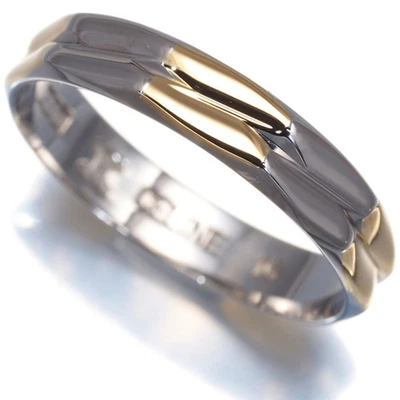 Auth CELINE Ring Wedding Band Bicolor US7.75 18K 750 Yellow Gold/850 Platinum  - Image 1 of 4