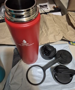 Liquid Svvy Trinkflasche - Rot - 240z. Doppelwandig Edelstahl - Bild 1 von 4