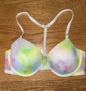 Reggiseno Victoria's Secret ROSA Wear Everywhere Demi Tie-Dye Racerback 36C - Foto 1 di 11