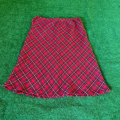 Falda midi vintage para mujer Profile EE. UU. roja tartán a cuadros línea A talla M Foto 1 de 4