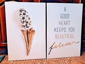 Set of 2 Prints - Flowers & Quote (damaged) 23.5" x 15.5" - Picture 1 of 9