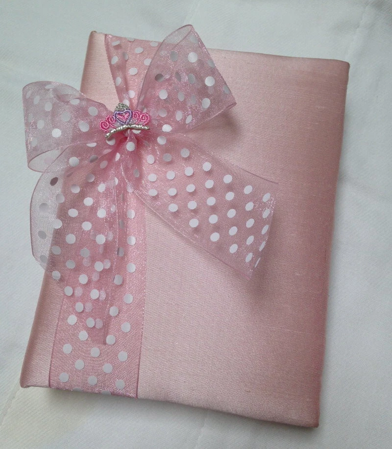 PINK PHOTO ALBUM WITH DOTTED RIBBON FROM SIMPLY CHARMING - Image 1 of 1