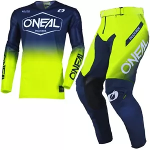 Camicia adulto ONEAL 2025 Mayhem HEXX L e pantaloni 32 pollici vita blu giallo fluo - Foto 1 di 3