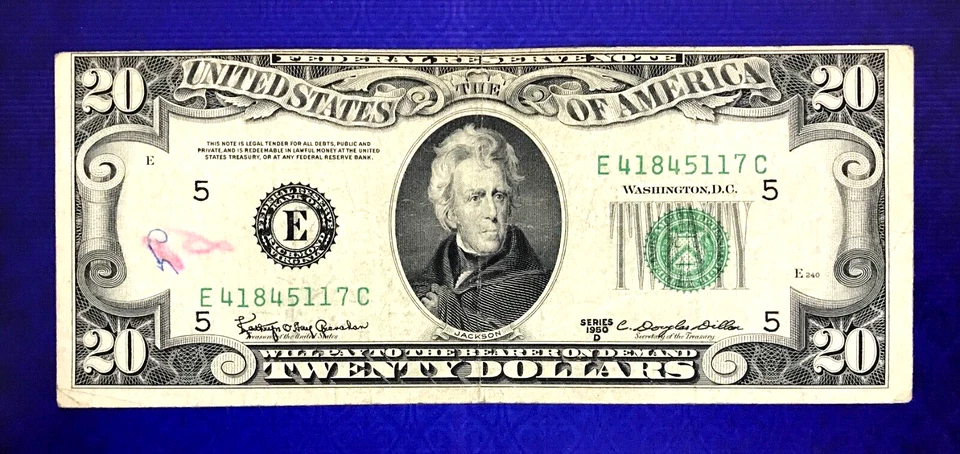 **ERROR CUT** 1950 USA - 20 DOLLARS - VF - EZSA7 - Image 1 of 2