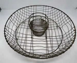 Antique Primitive Round Wire Dish Drainer for a Country Kitchen Sink Farmhouse  - Picture 1 of 9