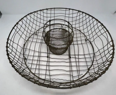 Antique Primitive Round Wire Dish Drainer for a Country Kitchen Sink Farmhouse  - Image 1 of 4