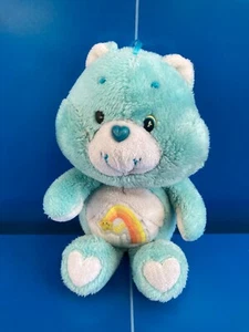 Doudou Peluche Ours Les Bisounours Care Bears "Gros Taquin" Vintage VERT MENTHE - Imagen 1 de 6