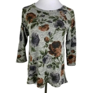 Camicia donna Rue Juju floreale con bottoni sul retro grigio medio viola ruggine - Foto 1 di 8