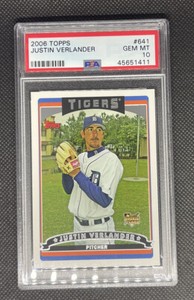 2006 Topps JUSTIN VERLANDER #641 PSA 10