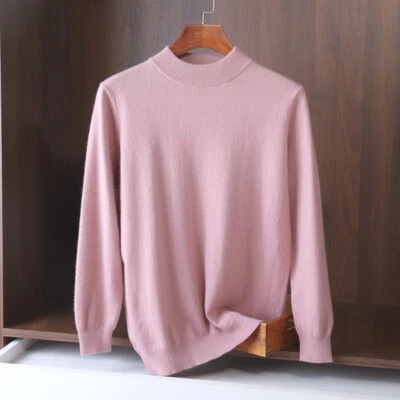 Men's Casual Sweater Crew Neck Cashmere Wool Blended Knit Sweater Business tops  - Image 1 of 4