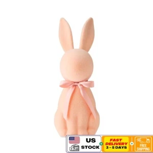 Easter Flocked Bunny Decor Indoor Holiday Decoration Spring Home Accent New - Picture 1 of 5