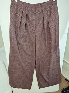 Worthington Women's sz 14 Burgundy/Black Wide Leg Pants NWT $68 - Picture 1 of 4