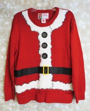 Ugly Christmas Santa Sweater Large XL Red