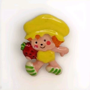 Vintage Harz Apfel Knödel Anstecknadel Brosche von Strawberry Shortcake Marke - Bild 1 von 5