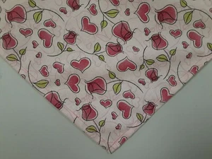 Dog Bandana/Scarf, Tie On/Slide On, Pink, Valentines, Roses,  XS, M, L - Picture 1 of 4