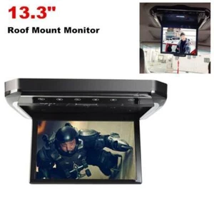 13.3" Screen HD Car Roof Mount Flip Down MP5 Monitor Overhead Video FM Player - Bild 1 von 12