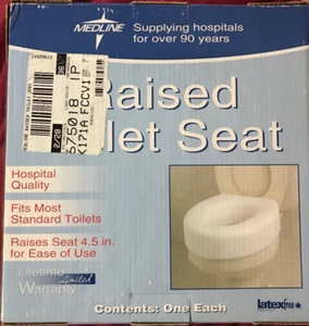 Medline Raised Toilet Seat Hard Plastic Fits Most Standard Toilets MDS80318RW - Picture 1 of 6