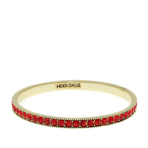 Heidi Daus "Chic Simplicity" Red Crystal Bangle Bracelet, 8" M/L
