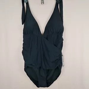 Ree Bees Damen Badeanzug Einteiler schwarz Übergröße 3XL Bauchkontrolle gerafft - Bild 1 von 12