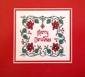 Teenie Buon Natale - Pointsettias - Tabella punto croce vintage - Foto 1 di 2