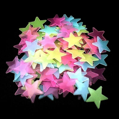 Leuchtsterne leuchtende Sterne nachtleuchtend selbstklebend Leuchtstern BUNT - Bild 1 von 4