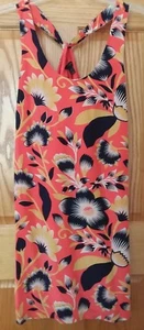 J. Rundhalsausschnitt Seide Criss Cross Knoten Rücken Print Kleid - Bild 1 von 5