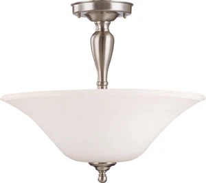 Dupont Brushed Nickel LED Convertible Semi-Flush Ceiling Light/Pendant - Picture 1 of 2