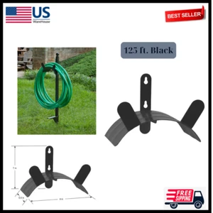 Hose Hanger Rack Storage Holder Water Garden Heavy Duty Wall Mounted Steel 125FT - Picture 1 of 10