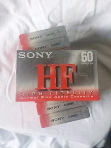 9x Sony HF High Fidelity 60 min Normal Bias Blank Audio Cassette Tapes Neu NOS - Bild 1 von 4