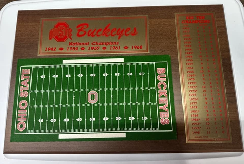 Vintage Ohio State Buckeyes Championship Plaque Cover