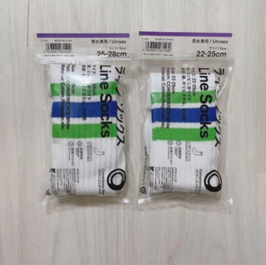 Family Mart Color White Line Socks 25-28cm Convenience Wear Set of 2 Japan new - Picture 1 of 6