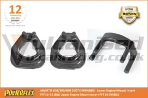 Fiat 500 Abarth 595 695 PowerFlex Black Upper and Lower Engine Mount Inserts - Afbeelding 1 van 1