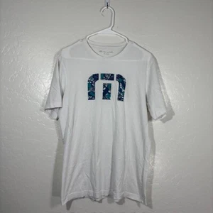 Travis Mathew T Shirt Mens Medium Graphic Logo Pima Cotton White Crew - Picture 1 of 5