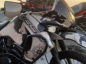 Kawasaki KLR 650 ADVENTURE MAPS GRAPHIC KIT – SAND DECALS (2008-2018) - Picture 1 of 7