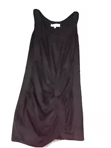 Anthropologie Rouched Black Dress Lost April Sleeveless Silk Cotton Womens Sz S - Picture 1 of 9