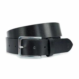 FARAH VINTAGE "LANGER" CLASSIC LEATHER BELT BLACK, NEW! MOD-SKINHEAD-CASUAL - Foto 1 di 3