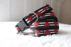 Allbreeds Heart Stripe Dog Collar and Lead Set Frenchie Puppy French Bulldog Pug