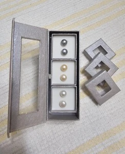 PERLEN OHRRINGE / 3 SETS / Top Qualität / Silber, Hellgold & Akoya aus Perle - Bild 1 von 4