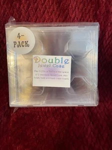 2 CD Double Jewel Case Box with CLEAR Tray STANDARD 3/8" thick 4-pack Quality - Picture 1 of 7