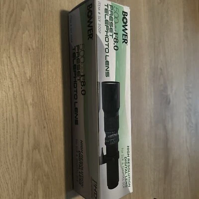 Bower 500mm F.8 Preset Telephoto Lens For SLR and Digital SLR High Resolution - Image 1 of 4