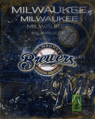 MILWAUKEE BREWERS Poster, The Brewers MLB Baseball Print Free Shipping Us - Image 1 of 4