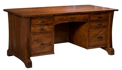 Escritorio ejecutivo Amish Mission Artesanías madera maciza 66" Harmony Foto 1 de 3