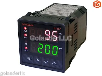 GOLANDER Dual Display Digital PID F/C Temperature Controller with 2 Alarm Relays,1/16 DIN