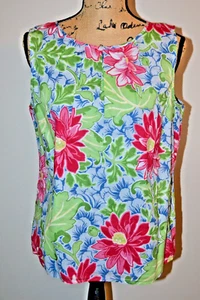 Talbots Sleeveless Floral Print in Green/Pink - PM - Picture 1 of 2