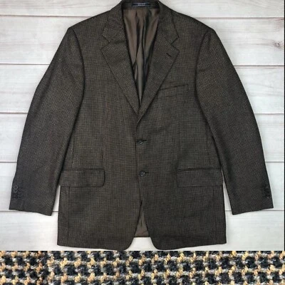 Arnold Brant Men's 42R 100% Cashmere Colombo 2 Button Brown Blazer Jacket Coat - Image 1 of 4