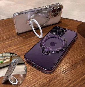 Für iPhone 16 Pro Max 15 14 13 12 Stoßfest Metall Ring Ständer Magsafe Hülle Cover - Bild 1 von 22