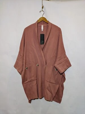 Suéter Marla Wynne Doble Pecho Drama Kimono Rosa Nuevo con Etiquetas XL Foto 1 de 4