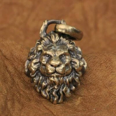 High Details Brass King of Lion Pendant Biker Punk Jewelry BR112A - Image 1 of 4